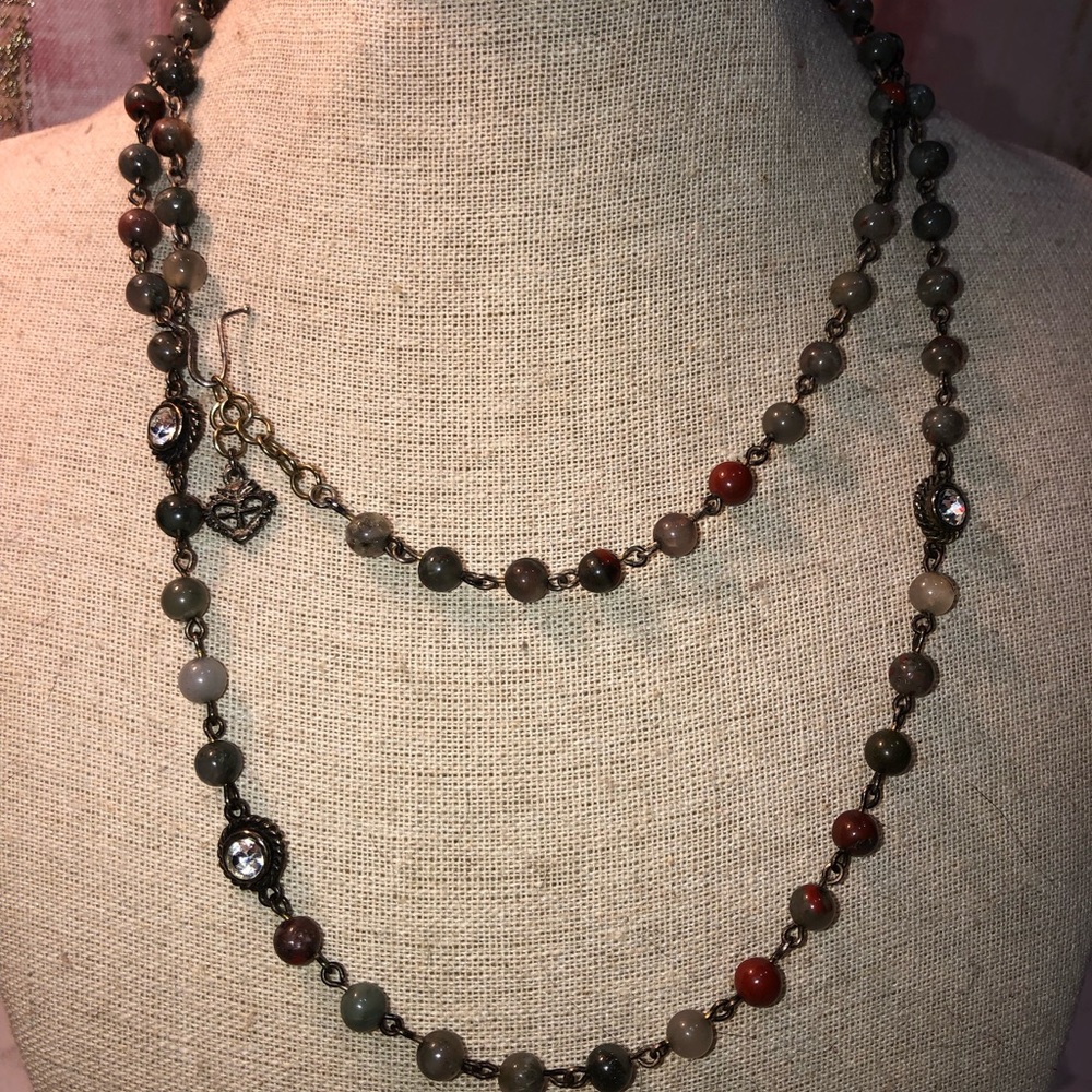 Virgins Saints & Angels Wrap Necklace with clear Cz